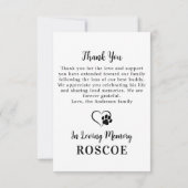 Für immer in unserem Herz Pet Memorial Modernes Fo Dankeskarte (Rückseite)