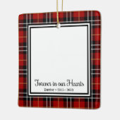 Für immer in unserem Herz Red Kariert Dog Memorial Keramikornament (Links)