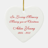 Für immer in unserem Herz-Weihnachten Keramik Ornament (Hinten)