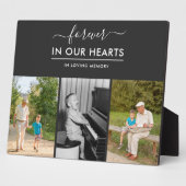Für immer in unserem Herzen 3 Foto Schwarz Custom Fotoplatte (Seite)