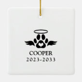 Für immer in unserem Herzen Angel Hund verlieren H Keramikornament (Rückseite)