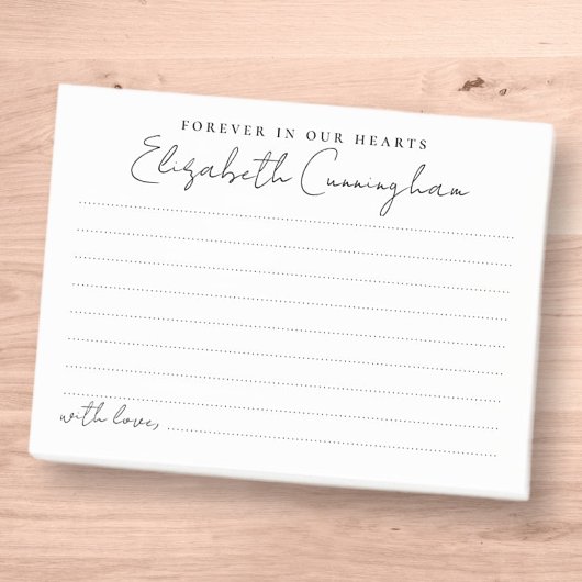 Für immer in unserem Herzen Beerdigung ein Gedächt Post-it Klebezettel