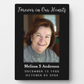 Für immer in unserem Herzen Beerdigung Foto Black Fotoplatte (Vorderseite)