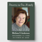 Für immer in unserem Herzen Beerdigung Foto dunkel Fotoplatte (Vorderseite)