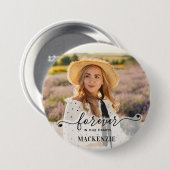 Für immer in unserem Herzen - Beileid Keepake Memo Button (Vorne & Hinten)