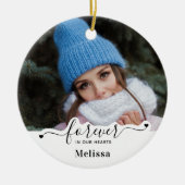 Für immer in unserem Herzen - Beileid Keepake Memo Keramik Ornament (Vorne)