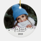 Für immer in unserem Herzen - Beileid Keepake Memo Keramik Ornament (Hinten)