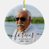 Für immer in unserem Herzen - Beileid Keepake Memo Keramik Ornament (Hinten)