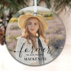 Für immer in unserem Herzen - Beileid Keepake Memo Ornament Aus Glas