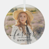 Für immer in unserem Herzen - Beileid Keepake Memo Ornament Aus Glas (Vorderseite)