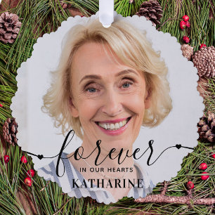 Für immer in unserem Herzen - Beileid Keepake Memo Ornament Karte