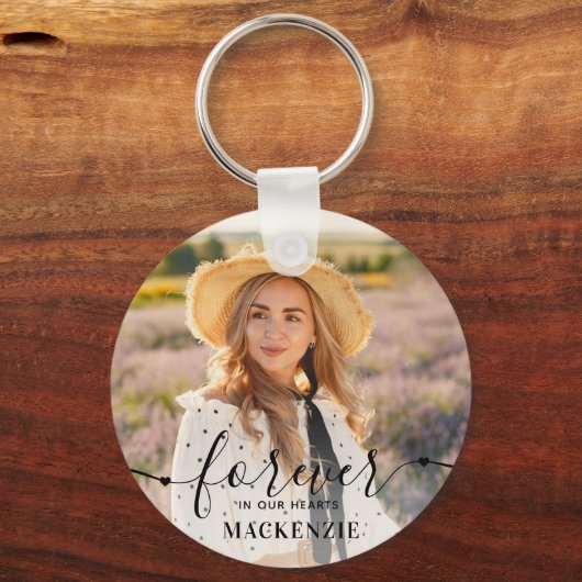 Für immer in unserem Herzen - Beileid Keepake Memo Schlüsselanhänger (Vorderseite)