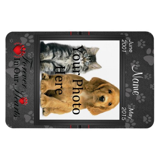 Für immer in unserem Herzen | Cat- oder Hundemeldu Magnet (Horizontal)