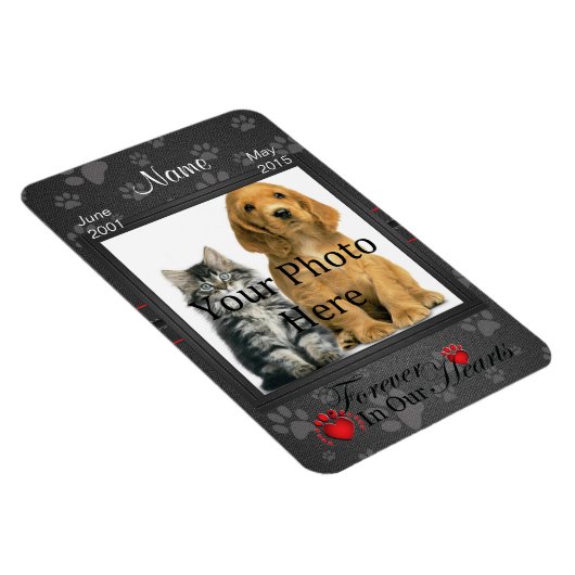 Für immer in unserem Herzen | Cat- oder Hundemeldu Magnet (Rechte Seite)