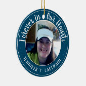 Für immer in unserem Herzen ein Foto Erinnerung Keramik Ornament (Rechts)