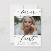 Für immer in unserem Herzen einfache Skript-Foto B Dankeskarte (Vorderseite)