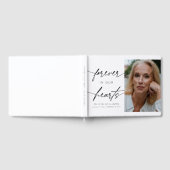 Für immer in unserem Herzen einfache Skript-Foto B Gästebuch (Voll)