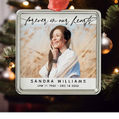 Für immer in unserem Herzen einfache Skripttribute Ornament Aus Metall