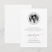 Für immer in unserem Herzen Elegantes Chic-Foto Dankeskarte (Vorne/Hinten)