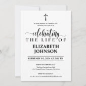 Für immer in unserem Herzen: Elegantes Foto-Gedenk Einladung (Rückseite)