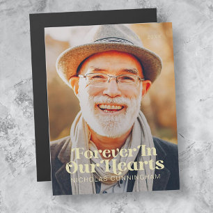 Für immer in unserem Herzen Elegantes Foto-Gedenkm Magnetkarte