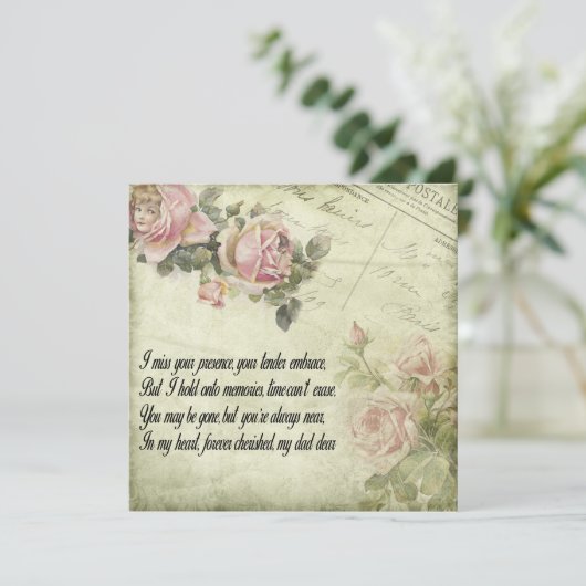 Für immer in unserem Herzen: Erinnern an den Vater Einladung (Stehend Vorderseite)