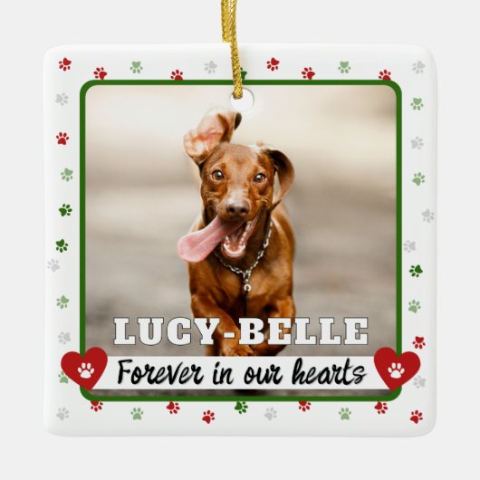 Für immer in unserem Herzen Erinnerung Keepake Orn Keramikornament (Vorderseite)