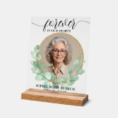 Für immer in unserem Herzen Eukalyptus-Beerdigung Acrylschild (Winkel)
