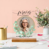 Für immer in unserem Herzen Eukalyptus-Beerdigung Acrylschild (Hochzeit)