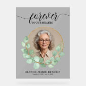 Für immer in unserem Herzen Eukalyptus-Beerdigung Acrylschild (Vorderseite)