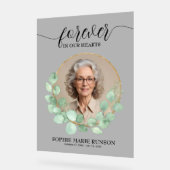 Für immer in unserem Herzen Eukalyptus-Beerdigung Acrylschild (Winkel)