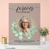 Für immer in unserem Herzen Eukalyptus-Beerdigung Acrylschild (Hochzeit)