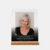 Für immer in unserem Herzen Foto Beerdigung Acrylschild (Vorderseite)