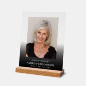 Für immer in unserem Herzen Foto Beerdigung Acrylschild (Winkel)