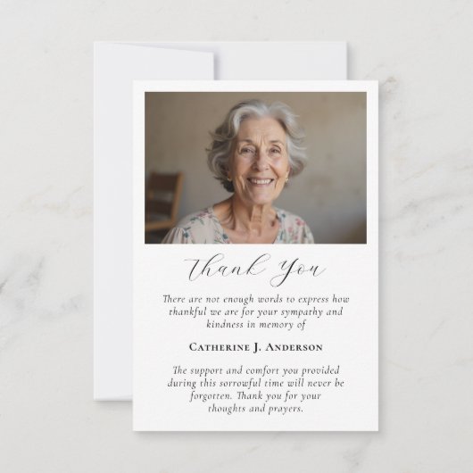 Für immer in unserem Herzen Foto Beerdigung Dankeskarte (Rückseite)