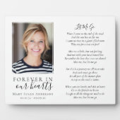 Für immer in unserem Herzen Foto Beerdigung Gebet Fotoplatte (Vorderseite)