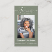 Für immer in unserem Herzen Foto Beerdigung Gebet Visitenkarte (Vorderseite)