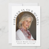 Für immer in unserem Herzen Foto Beerdigungsdenkma Dankeskarte (Vorderseite)