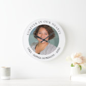 Für immer in unserem Herzen Foto Beerdigungsdenkma Große Wanduhr (Zuhause)
