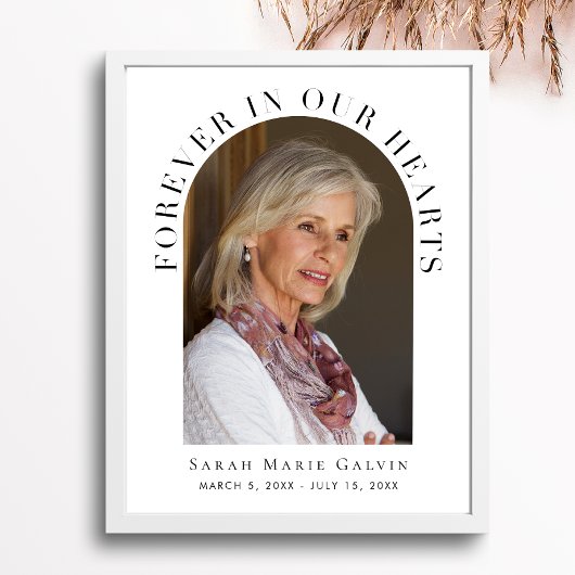 Für immer in unserem Herzen Foto Beerdigungsdenkma Poster