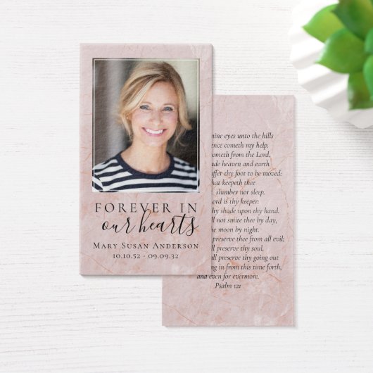 Für immer in unserem Herzen Foto Beerdigungskarte (Schreibtisch)
