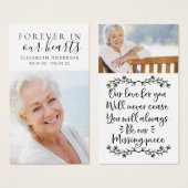 Für immer in unserem Herzen Foto Beerdigungskarte (Vorne & Hinten)