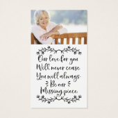 Für immer in unserem Herzen Foto Beerdigungskarte (Rückseite)