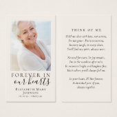 Für immer in unserem Herzen Foto Beerdigungskarte (Vorne & Hinten)