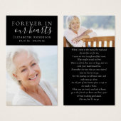 Für immer in unserem Herzen Foto Beerdigungskarte (Vorne & Hinten)