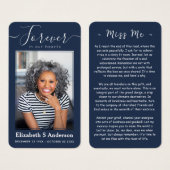 Für immer in unserem Herzen Foto Beerdigungskarte (Vorne & Hinten)