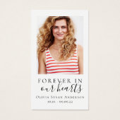 Für immer in unserem Herzen Foto Beerdigungskarte (Vorderseite)