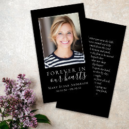 Für immer in unserem Herzen Foto Beerdigungskarte