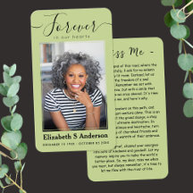 Für immer in unserem Herzen Foto Beerdigungskarte