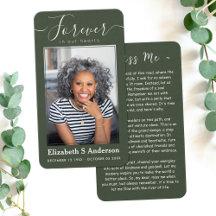 Für immer in unserem Herzen Foto Beerdigungskarte